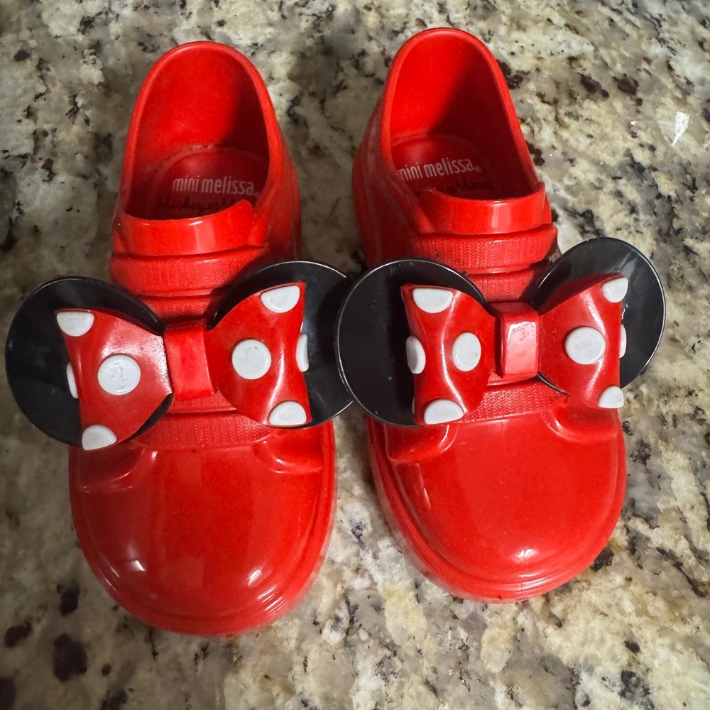 Mini Melissa Red Sneakers with Polka Dot Bow